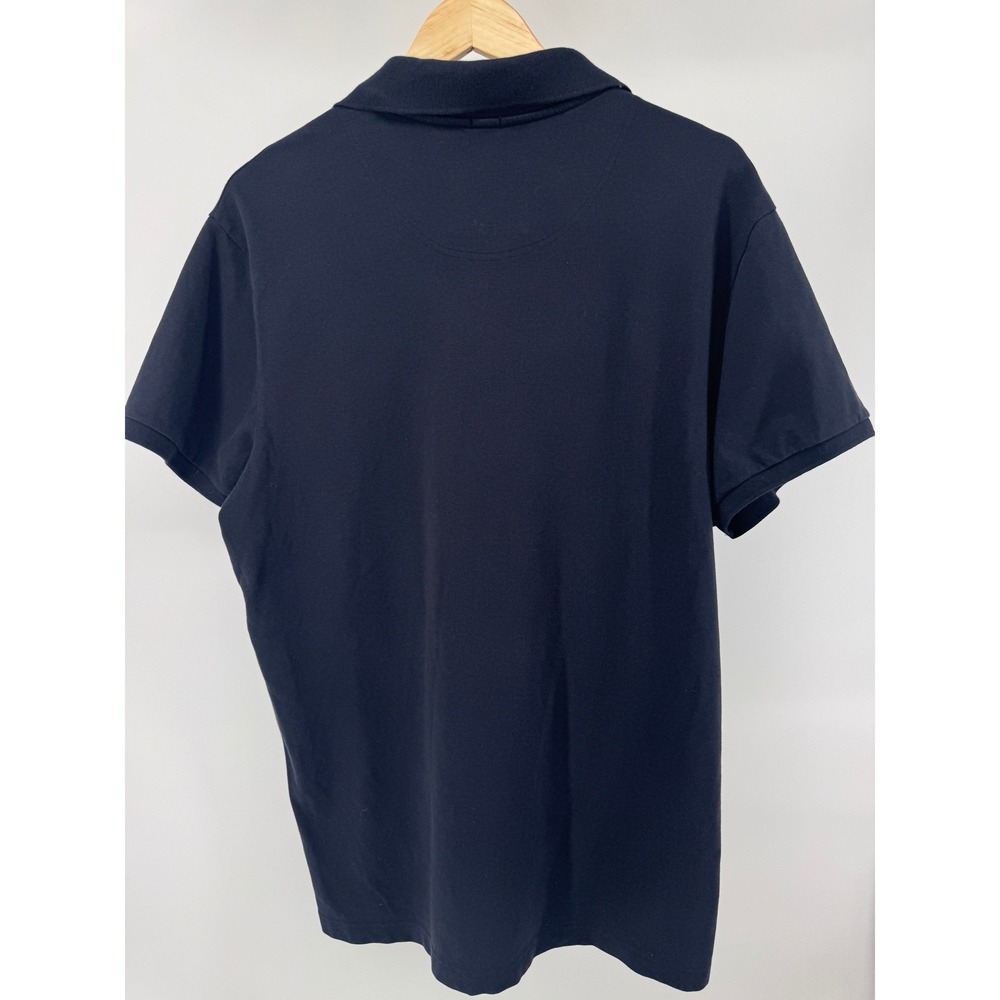 Hollister Polo Shirt Mens XL Navy Blue Stretch Short Sleeve Seagull Logo - Picture 6 of 8